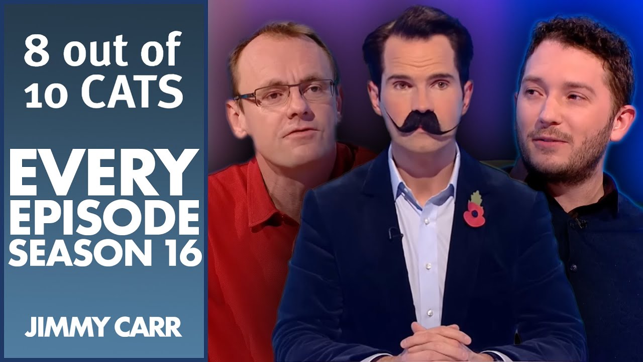 Complete Collection of 8 Out of 10 Cats Season 16 Episodes Featuring Jimmy Carr