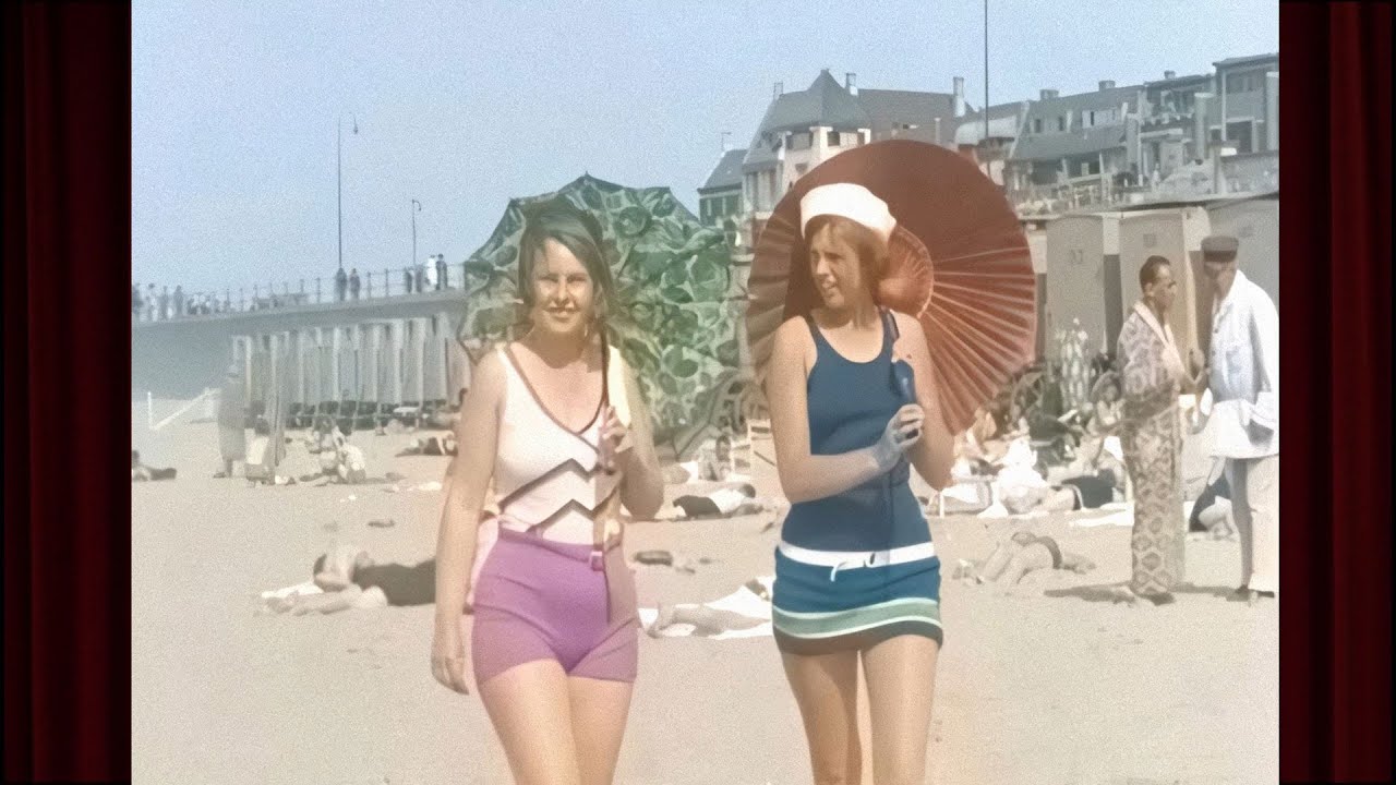 Step Back into the Roaring 20s: Stunning Colorized Beach Footage from the 1920s 🌊