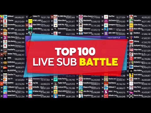 Top 100 Live Sub Battle | MrBeast, Alejo Igoa & More