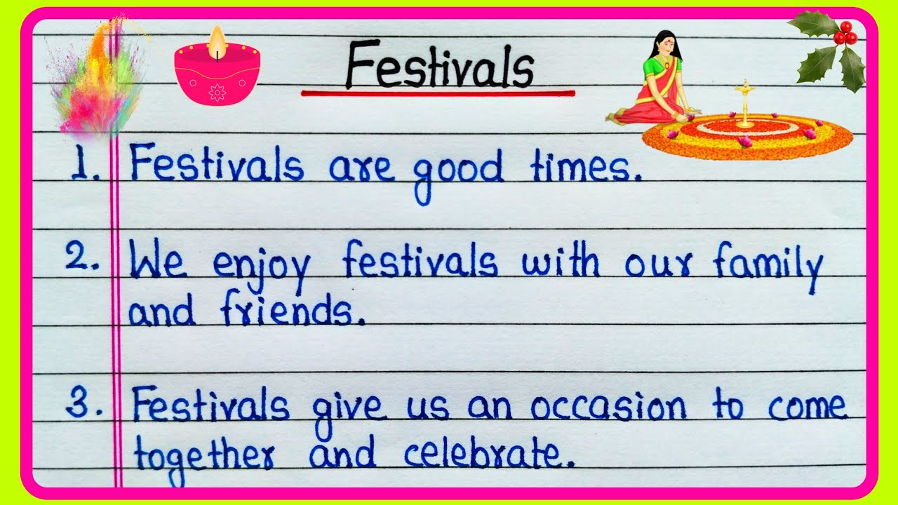 10-Line Essay on Festivals 🎉