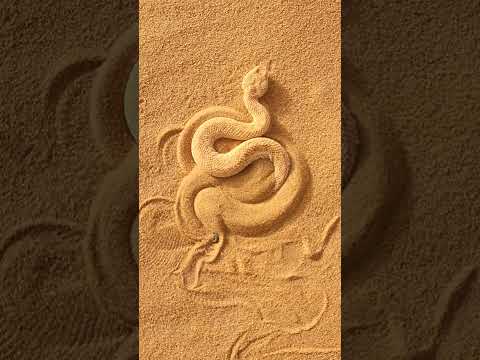 Sahara sand viper disappears in the sand in the desert of Morocco #herping #viper #sandviper