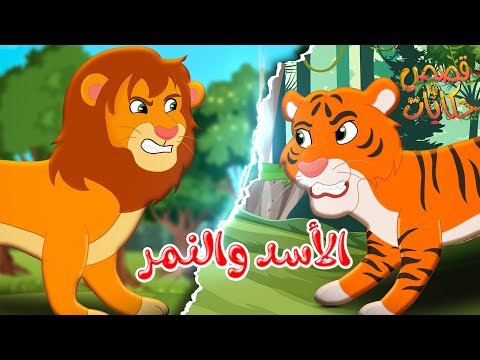 قصص وحكايات - قصص للأطفال - رسوم متحركة - قصص قبل النوم - قصة الأسد والنمر