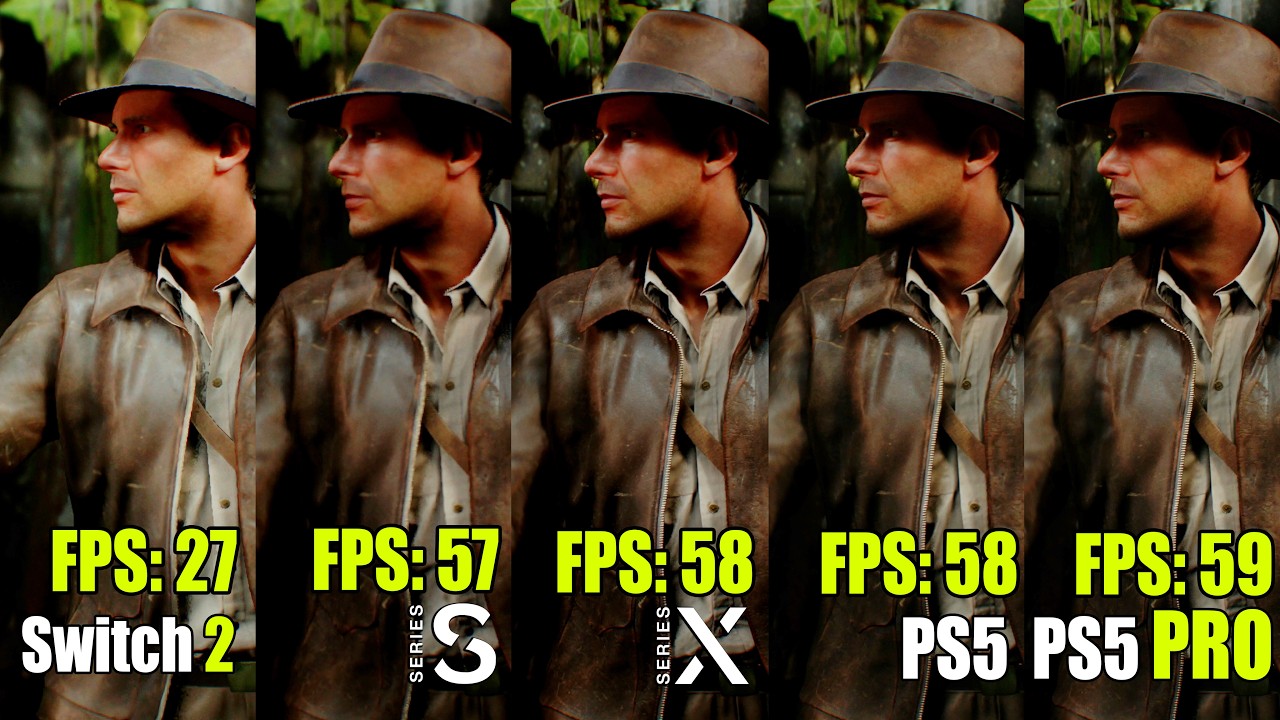 Indiana Jones and the Great Circle on Nintendo Switch 2 vs. Xbox Series S vs. PS5 vs. PS5 Pro