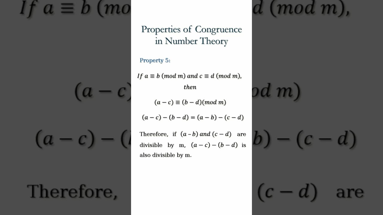 Mastering Congruence Properties in Number Theory π