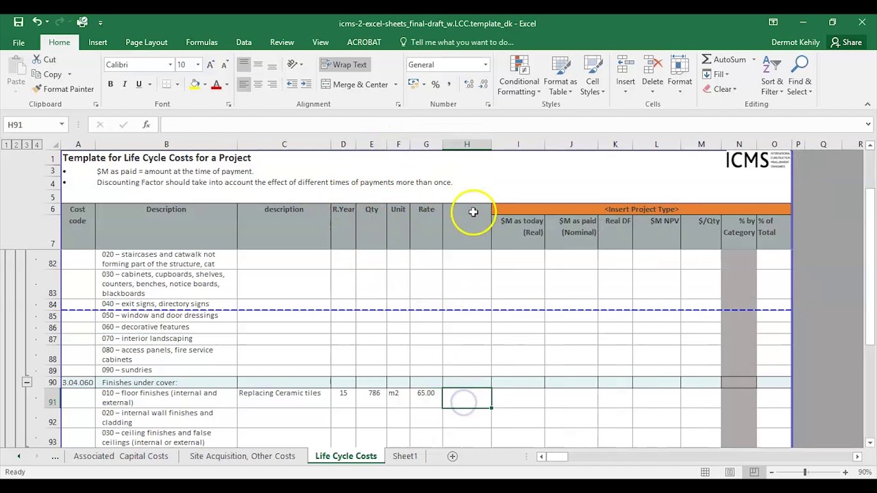 Life Cycle Costing (LCC) with the International Construction Measurement Standard (ICMS)