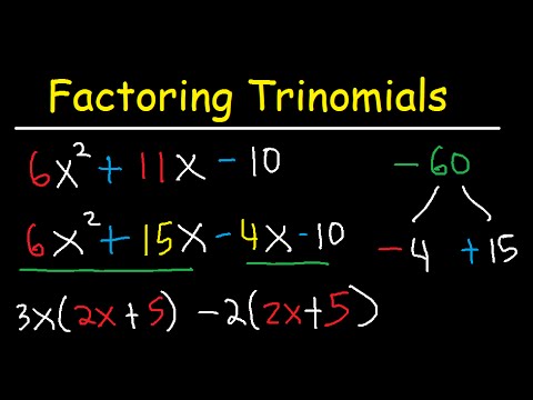 Factoring Trinomials With Leading Coefficient not 1 - AC Method & By Grouping - Algebra - 3 Terms