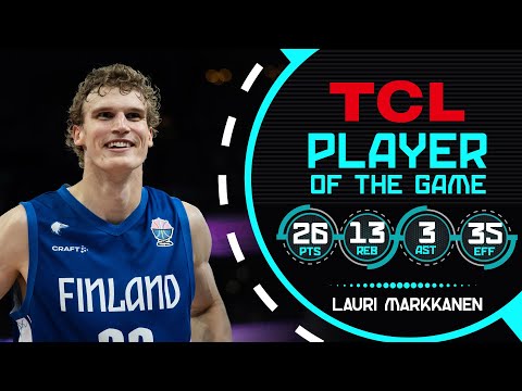 Lauri Markkanen (26 PTS, 13 REB) double-doubles in FIN 🇫🇮 win over MNE 🇲🇪 at #EuroBasket 2025!