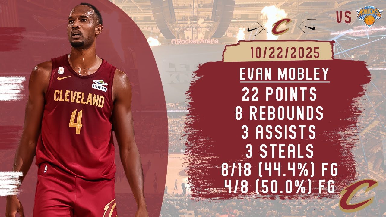 Evan Mobley's Stunning Performance vs Knicks: 22 Points, 8 Rebounds & 4 Threes! 🏀