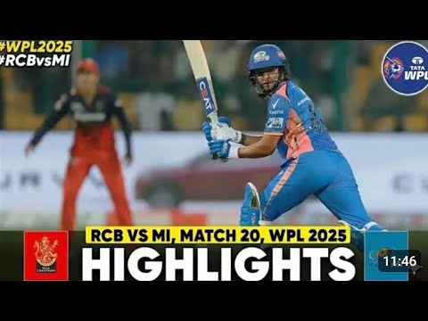 RCB vs MI 1st WPL Match 2026 Highlights 🏏