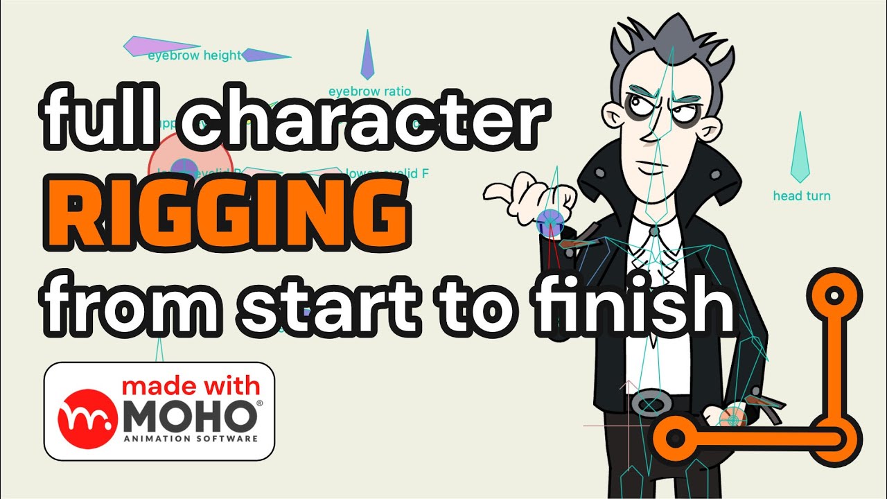 Mastering Character Rigging in Moho Pro 14: From Tracing to Smart Bones & Widgets 🎨
