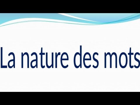 la nature des mots