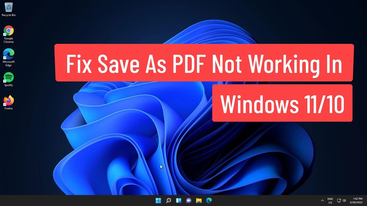 Troubleshooting 'Save As PDF' Not Working in Windows 11/10