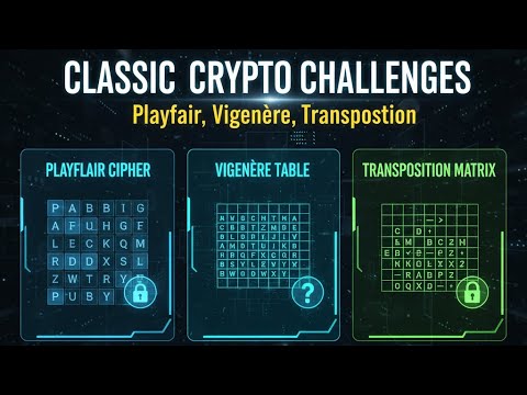 تطبيقات عملية على التشفير الكلاسيكي (Playfair, Vigenère, Transposition)