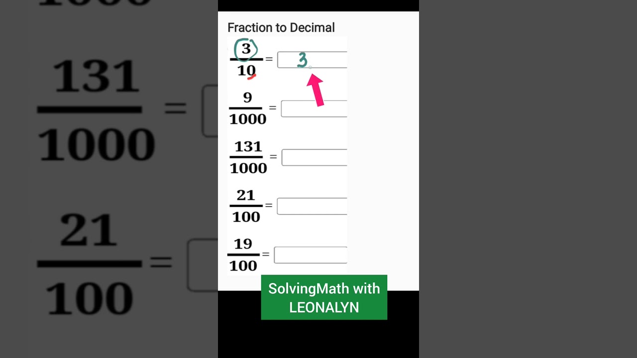 Convert Fractions to Decimals