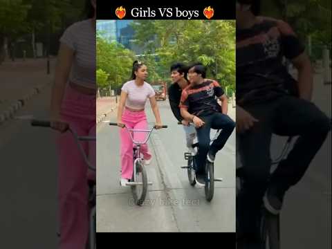 GIRLS VS BOYS 😎 CYCLE STUNT COMPETITION [2] #cycle #stunt #shorts
