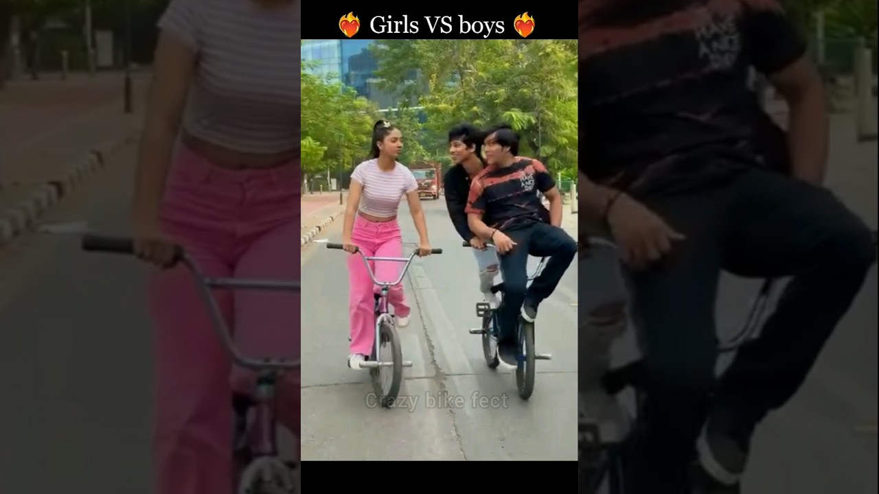 Girls vs Boys π΄ββοΈ Cycle Stunt Showdown | Epic Competition #shorts