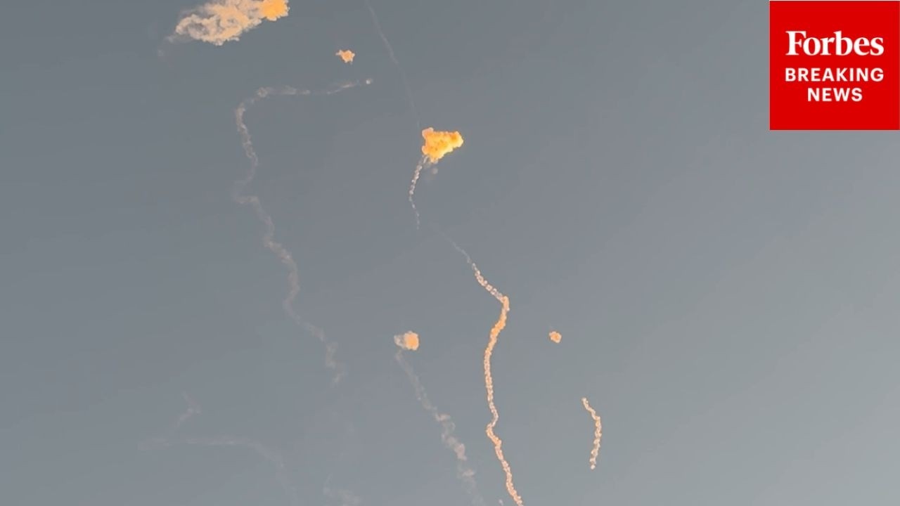 RAW VIDEO: Iranian Missiles Are Intercepted Overhead Qatar As War Rages