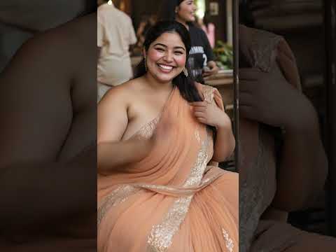 Part 2. PlusSize AI Desi Saree Model Lakshmi in Cafe . #saree #model #indian #aisareemodel #shorts