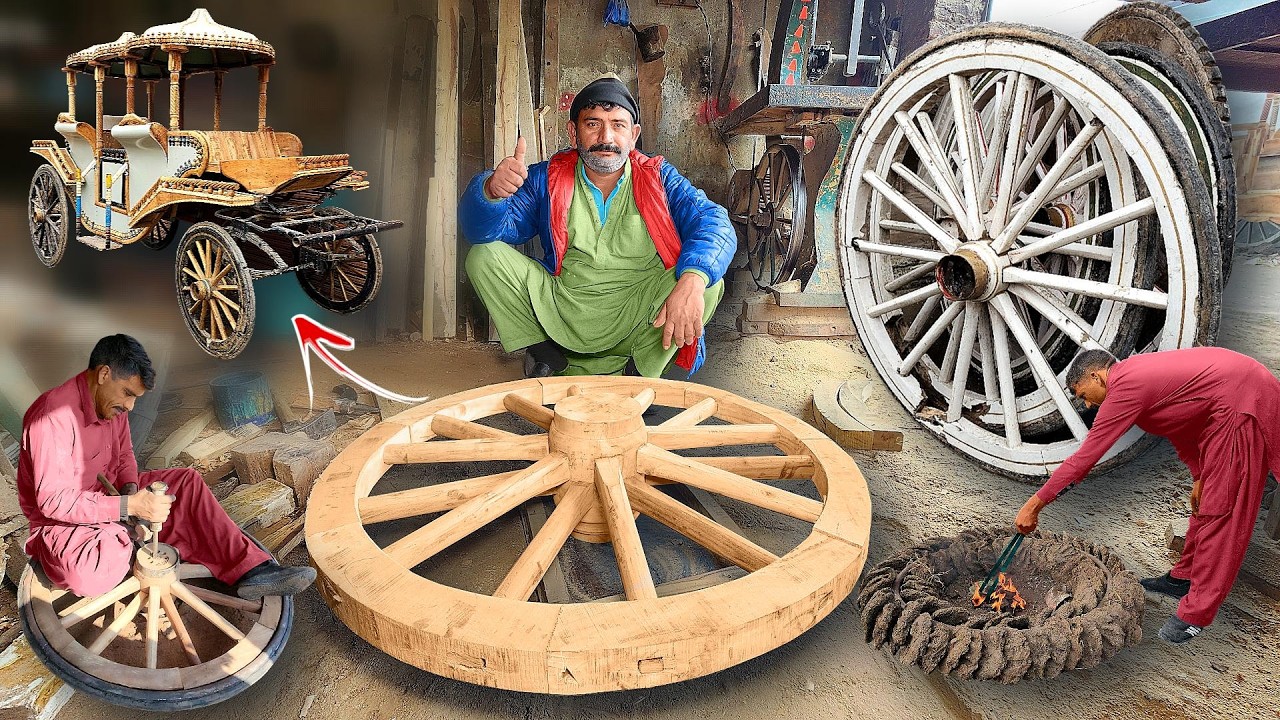 Master Craftsman Demonstrates Handcrafted Wooden Wheel 🚶‍♂️
