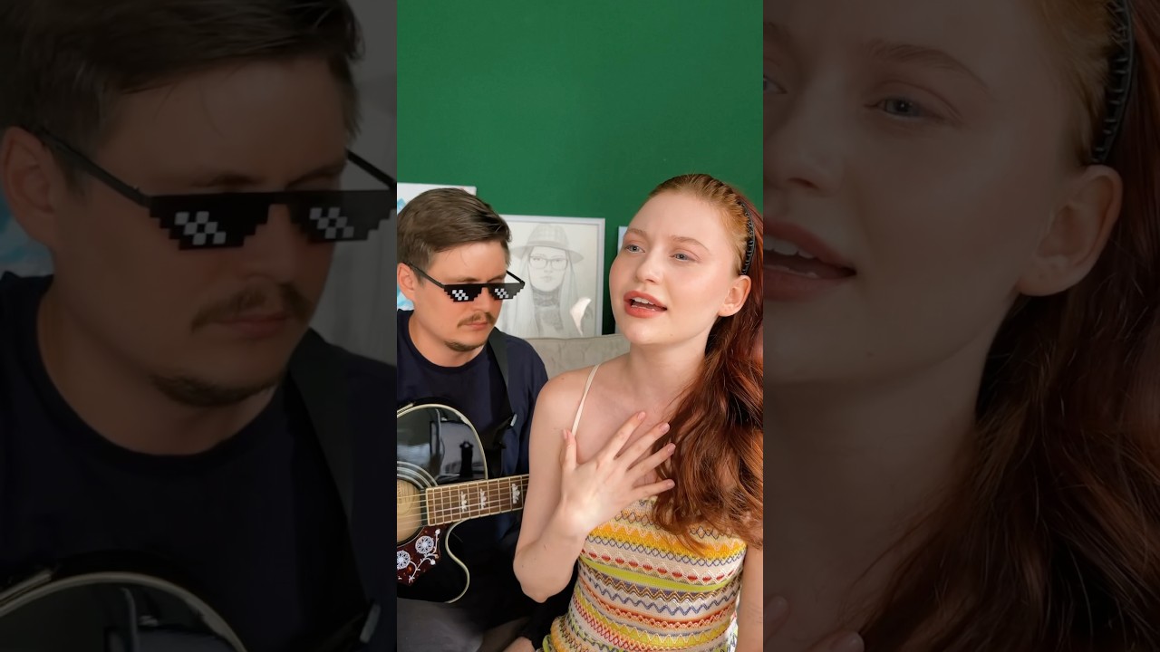 Очаровательная певица с карими глазами 🎶 #shorts #кавер #песниподгитару