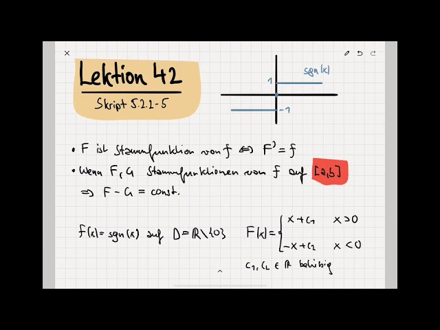 Stammfunktionen: Eindeutigkeit verstehen – Lektion 42, Teil 1 📘