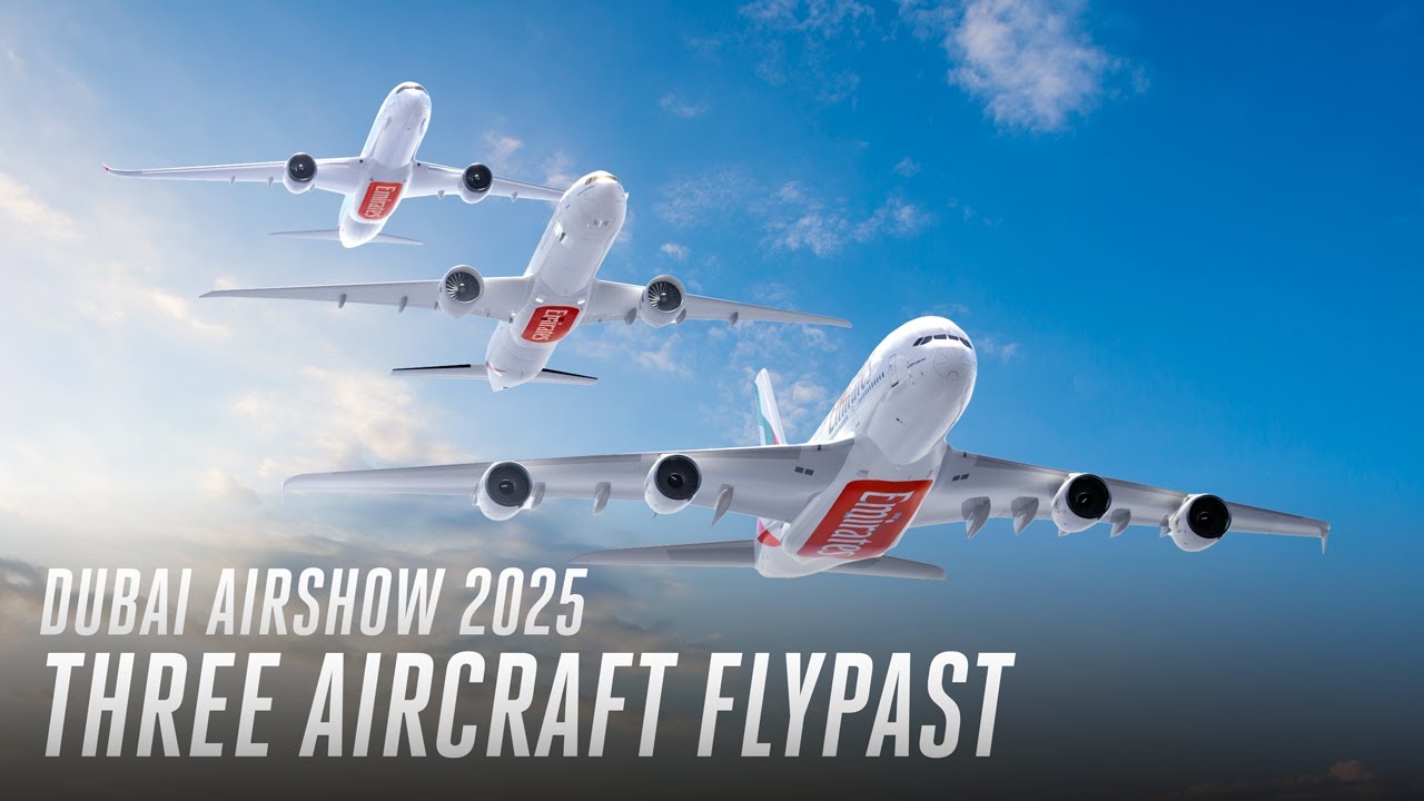 Epic Three Aircraft Flyover at Dubai Airshow | Emirates