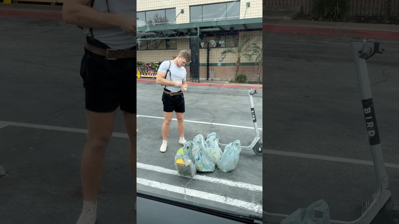 Single Dad Delivers Groceries on Scooter 🚲