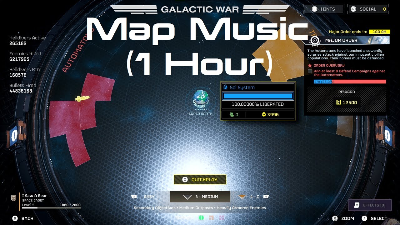 Helldivers 2 OST: Galactic War Map Music (1 Hour Loop) 🎶