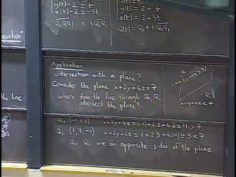 Lec 5: Parametric equations for lines and curves | MIT 18.02 Multivariable Calculus, Fall 2007