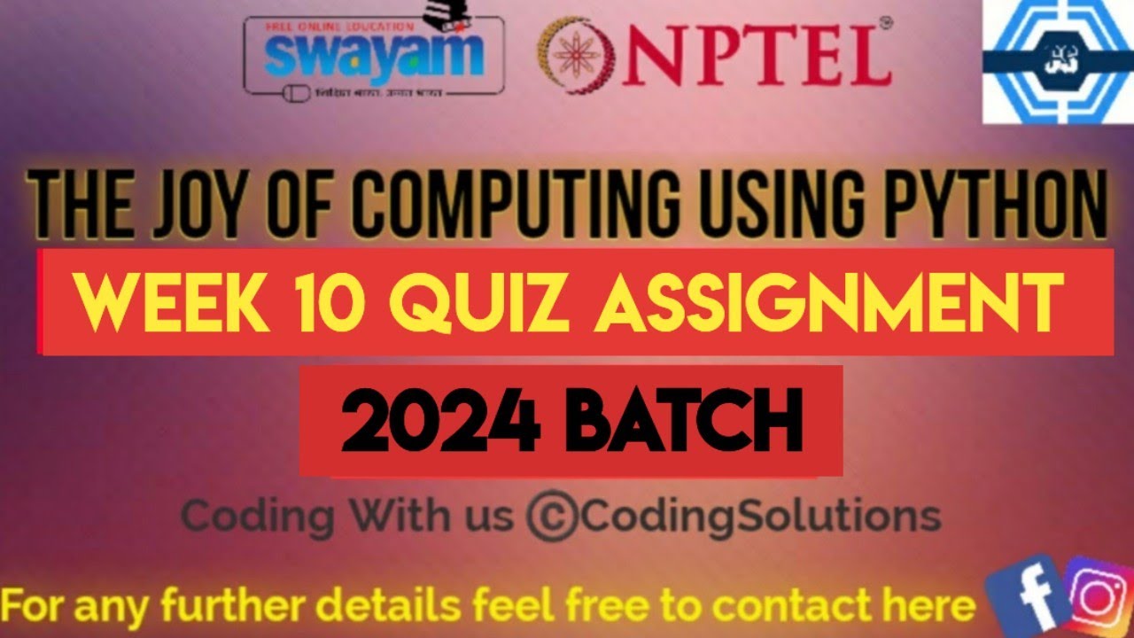 Python Computing Joy | Week 10 Answers 2024 | NPTEL