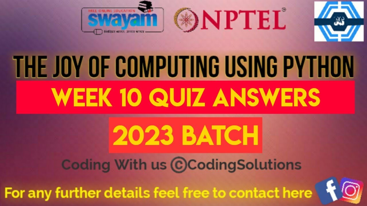 Python Computing Joy | Week 10 Answers 2023