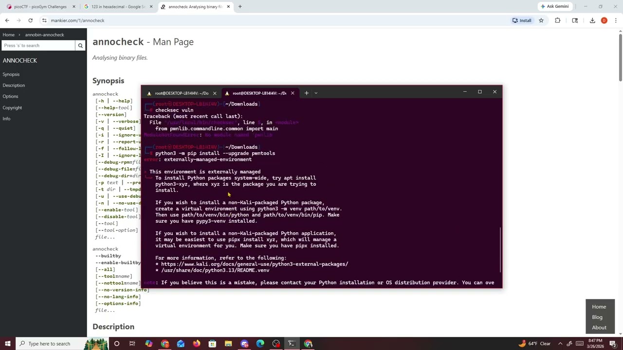 PicoCTF Quizploit Binary Exploitation Challenge