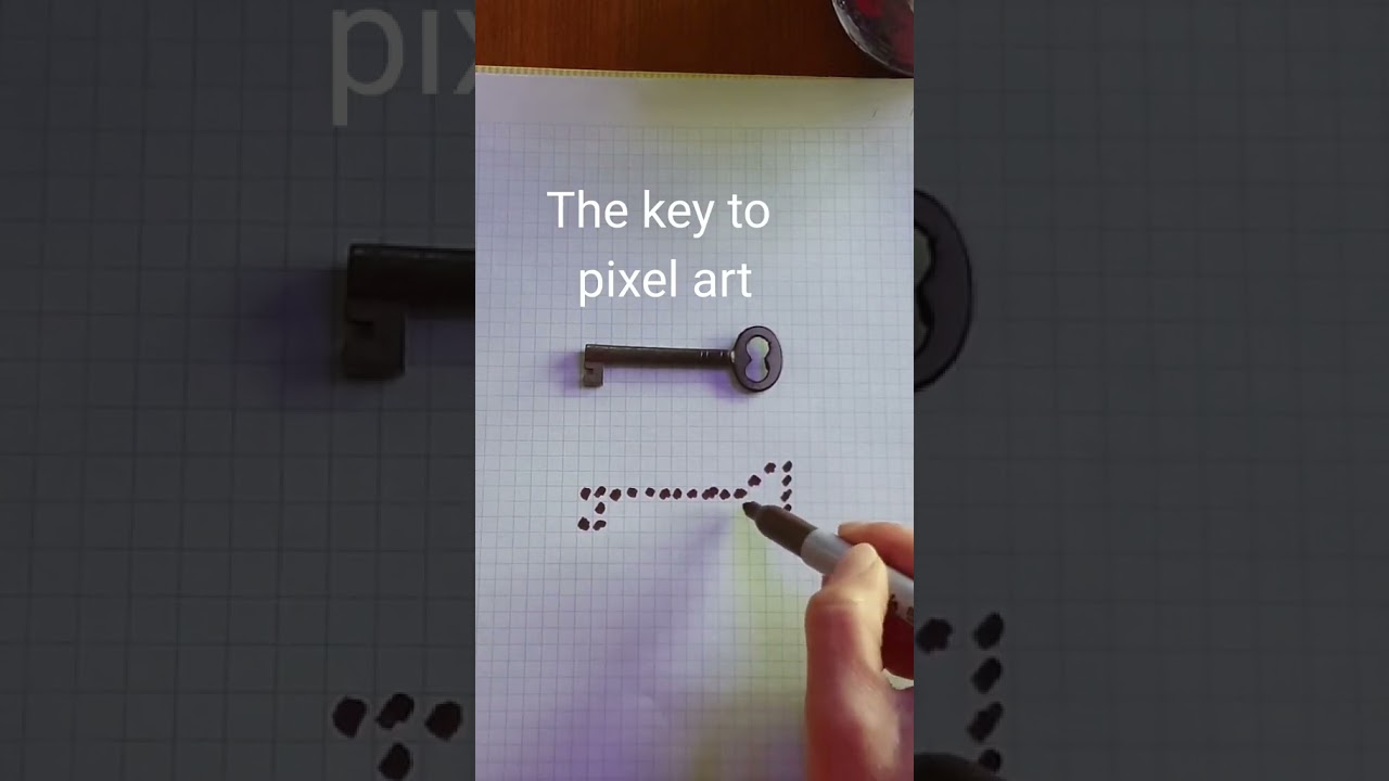 Create a Pixel Art Key on Graph Paper 🗝️