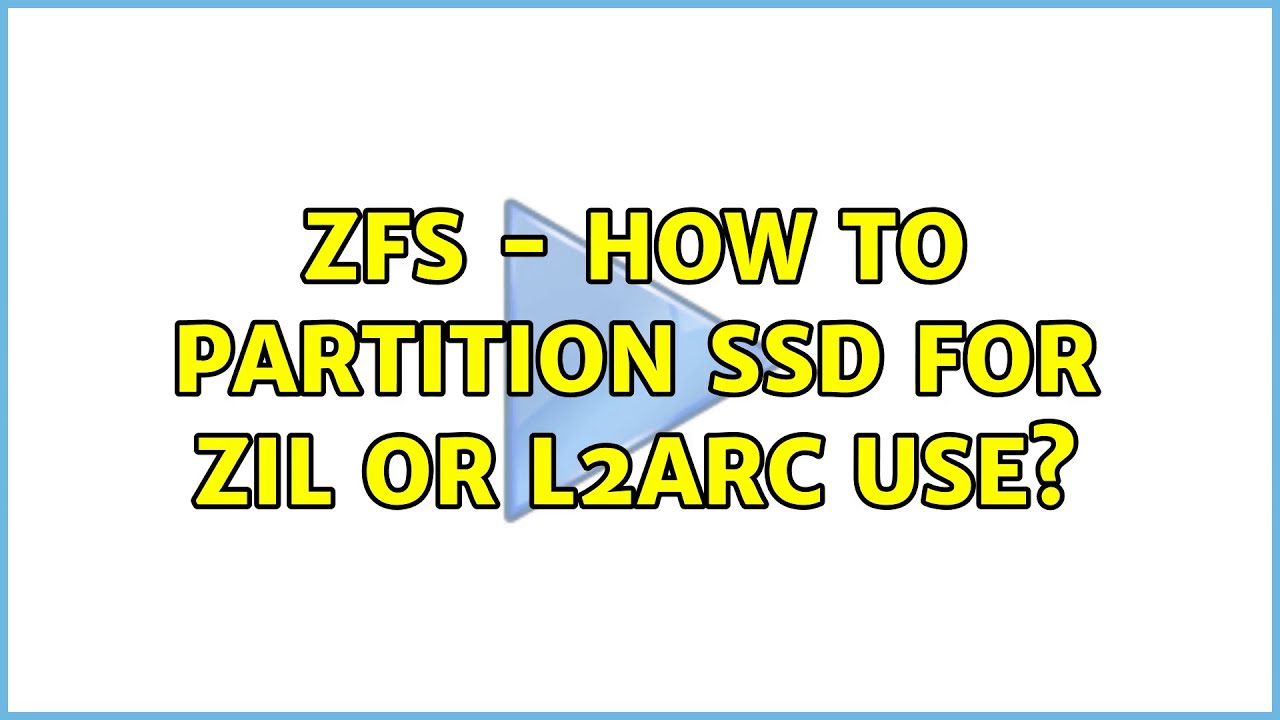 Partition SSD for ZFS ZIL & L2ARC: 4 Solutions