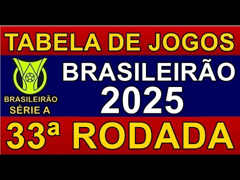 TABELA DE JOGOS DO CAMPEONATO BRASILEIRO 2025 • 33ª RODADA • PRÓXIMOS JOGOS DO BRASILEIRÃO 2025