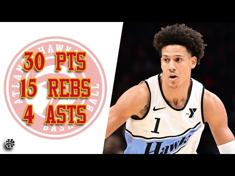 Jalen Johnson 30 pts 15 rebs 4 asts vs Bulls 24/25 season