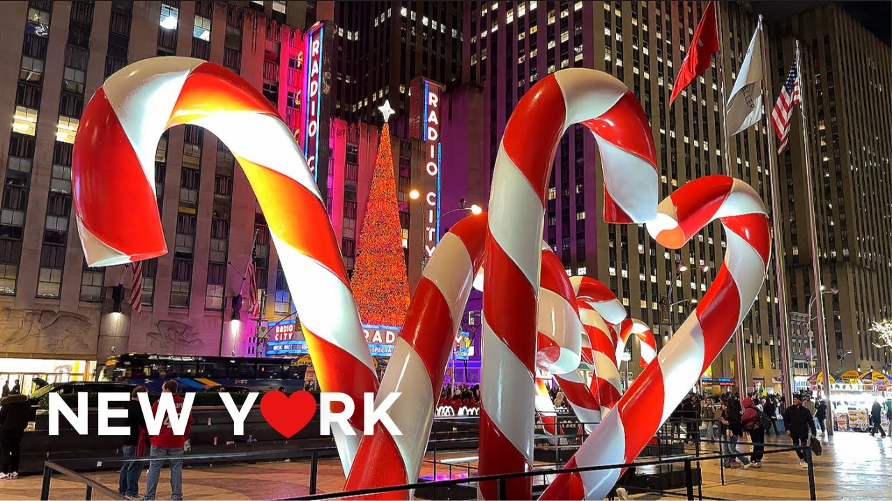[4K] NYC Christmas Walk 🎄: Festive 5th & 6th Ave Nov 2024