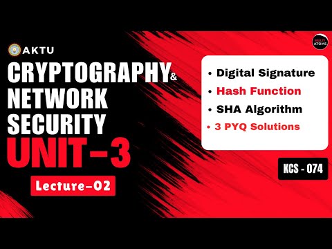 Cryptography & Network Security | Unit-3 | Lec-2 | One Shot | KCS-074  | Aktu Exams| PYQ Solutions