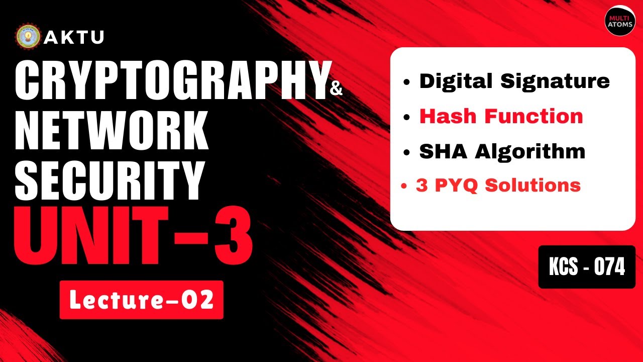 Master Cryptography & Network Security: Complete Unit 3 Lecture 2 + PYQ Solutions 🔐