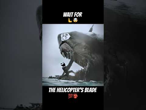 He killed the shark with the helicopter blade🤯👹|#shorts#meg2#shark#trollfaceedit#jasonstatham