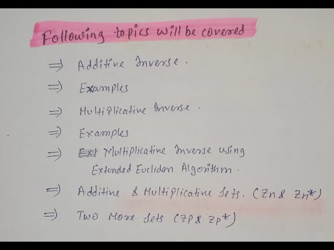 Cryptography and Network Security: #4 Inverses(Additive Inverse, Multiplicative Inverse) Part 1