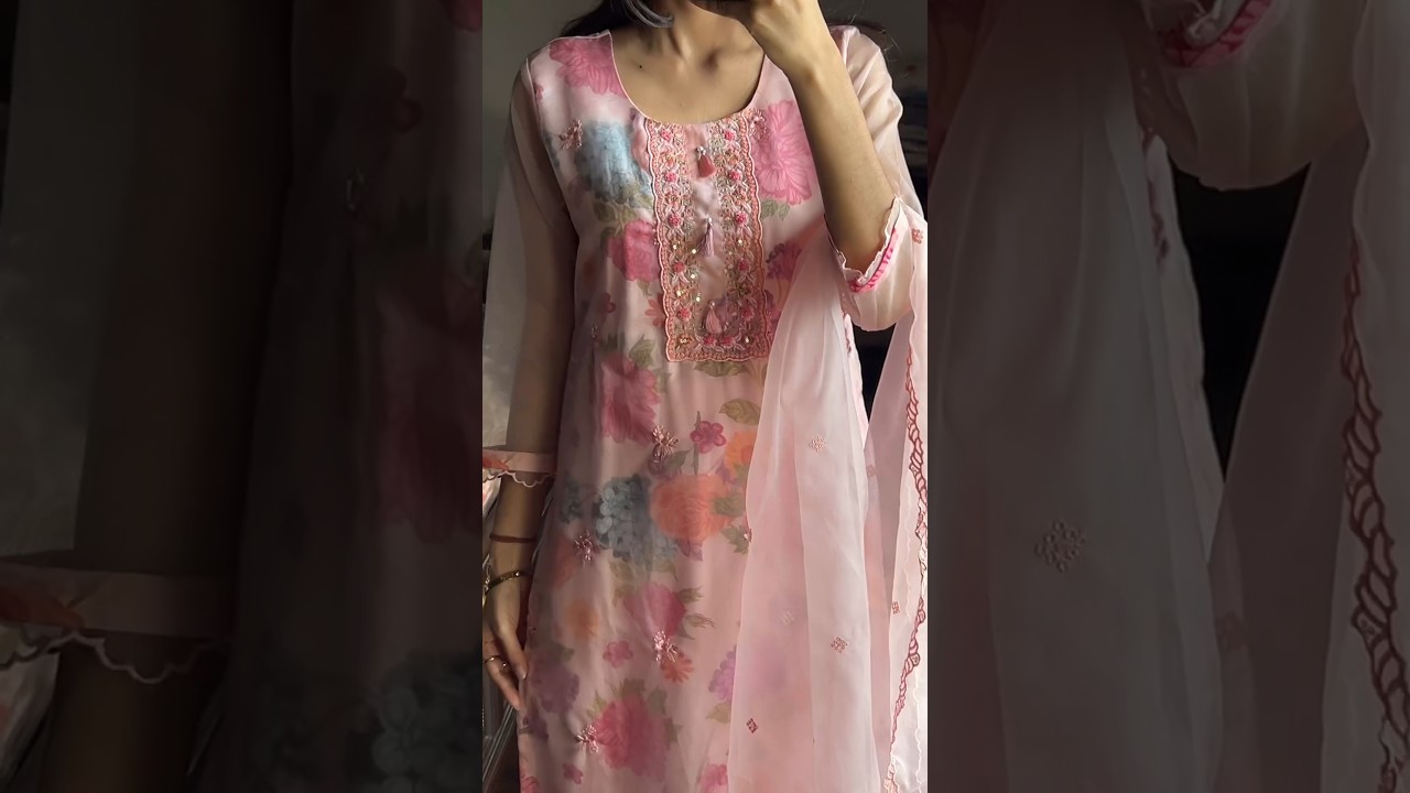 Floral printed kurta set🌸 Premium organza fabric | Size S to XXL ✨