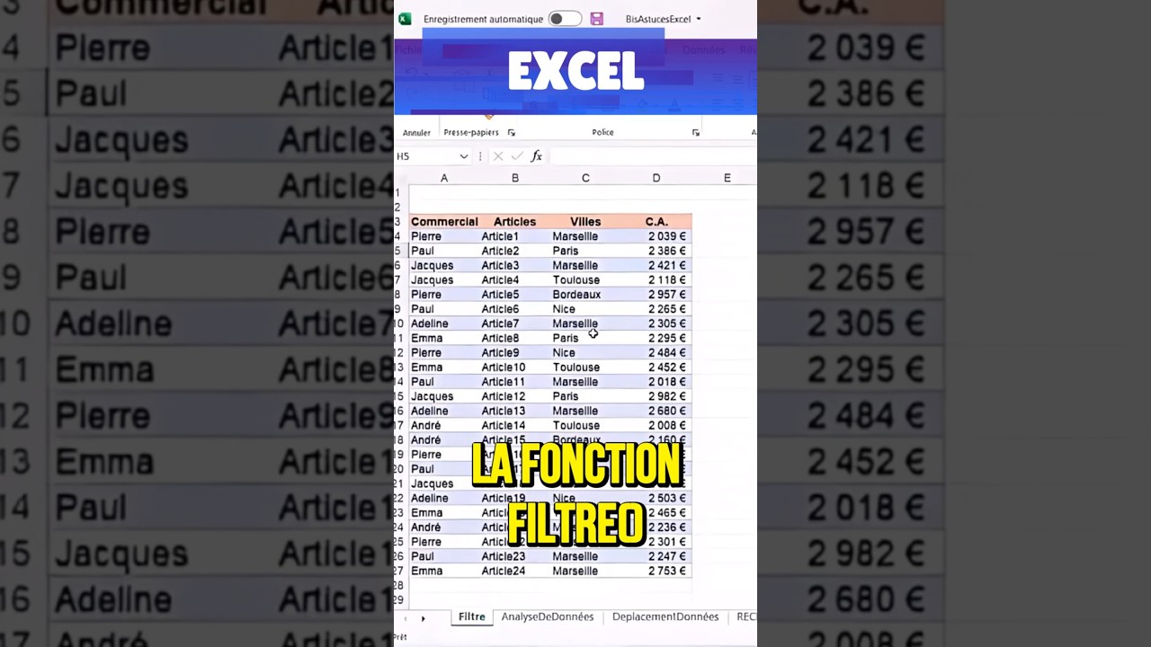 La Fonction FILTRE pour transformer vos tableaux 🎯