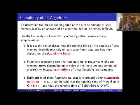 Introduction to Theoretical Computer Science - lecture 11: computational complexity of algorithms
