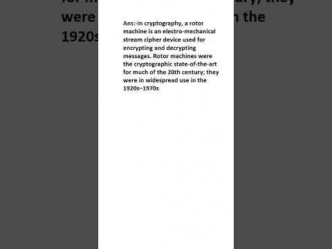 What is Rotor machine?