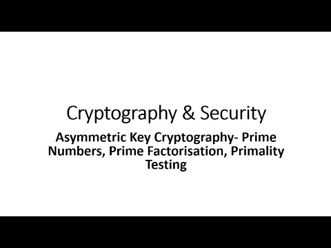 Asymmetric Key Cryptography- Prime Numbers, Prime Factorisation and Primality Testing