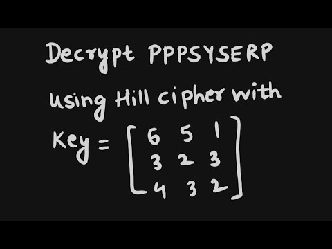 decryption using hill cipher in hindi