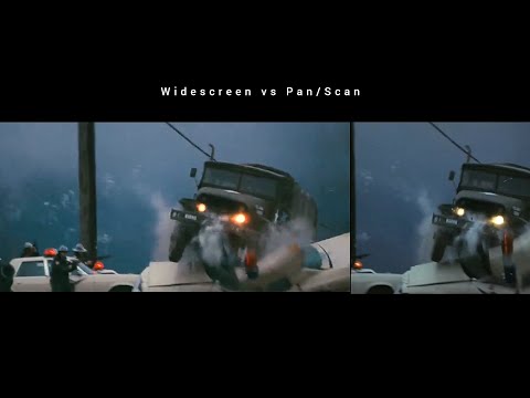 First Blood (1982) Widescreen vs Pan/Scan Rambo breaking through the checkpoint