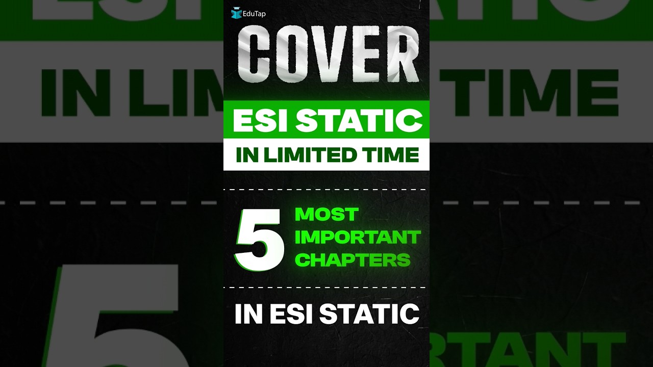 Trick to Cover ESI Static | ESI Important Chapter & Topics for NABARD | NABARD Grade A Preparation