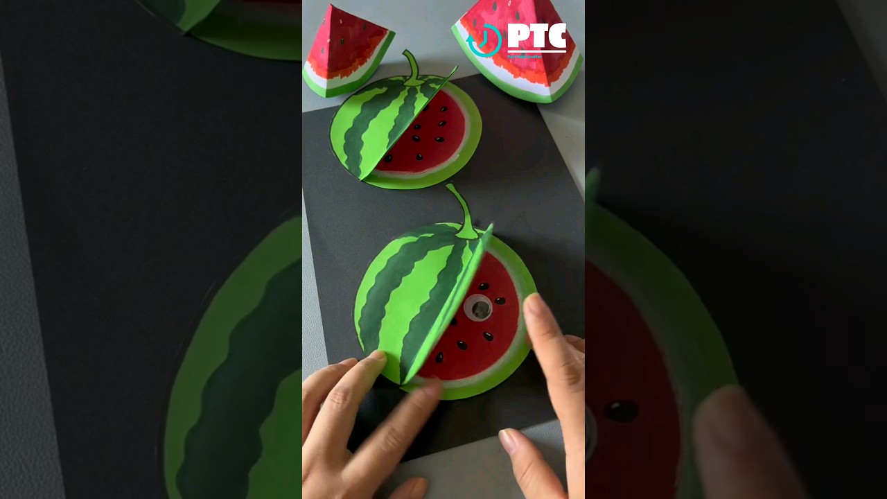 DIY 3D Watermelon Paper Craft 🍉